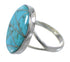 Southwestern Sterling Silver Turquoise Inlay Ring Size 5-1/4 WX59117